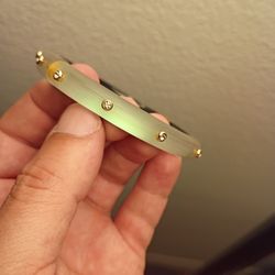 Alexis Bittar Lucite Iridescent Studded Bangle Bracelet 