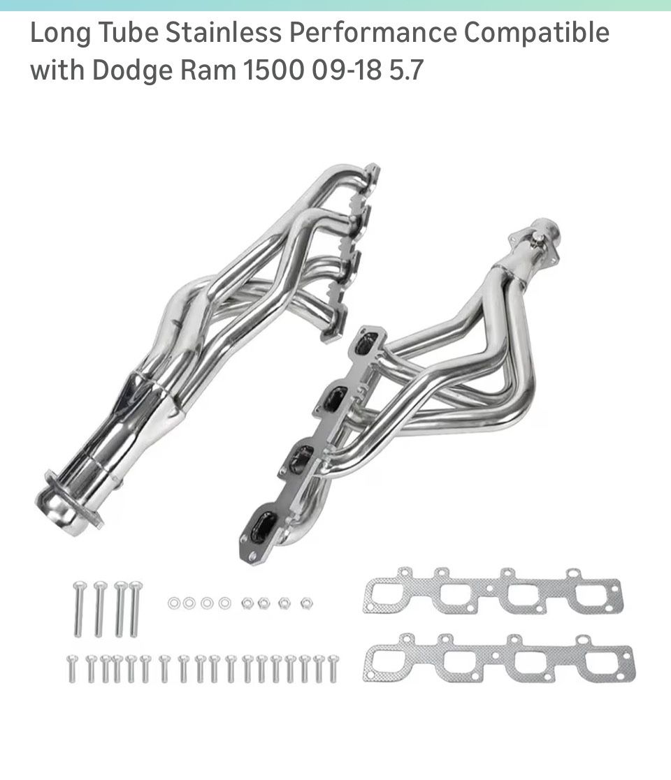 Long Tuve Headers For Dodge Ram 5,7 Hemi Engines 