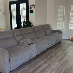 Grey Recliner Couch/ Sofa 