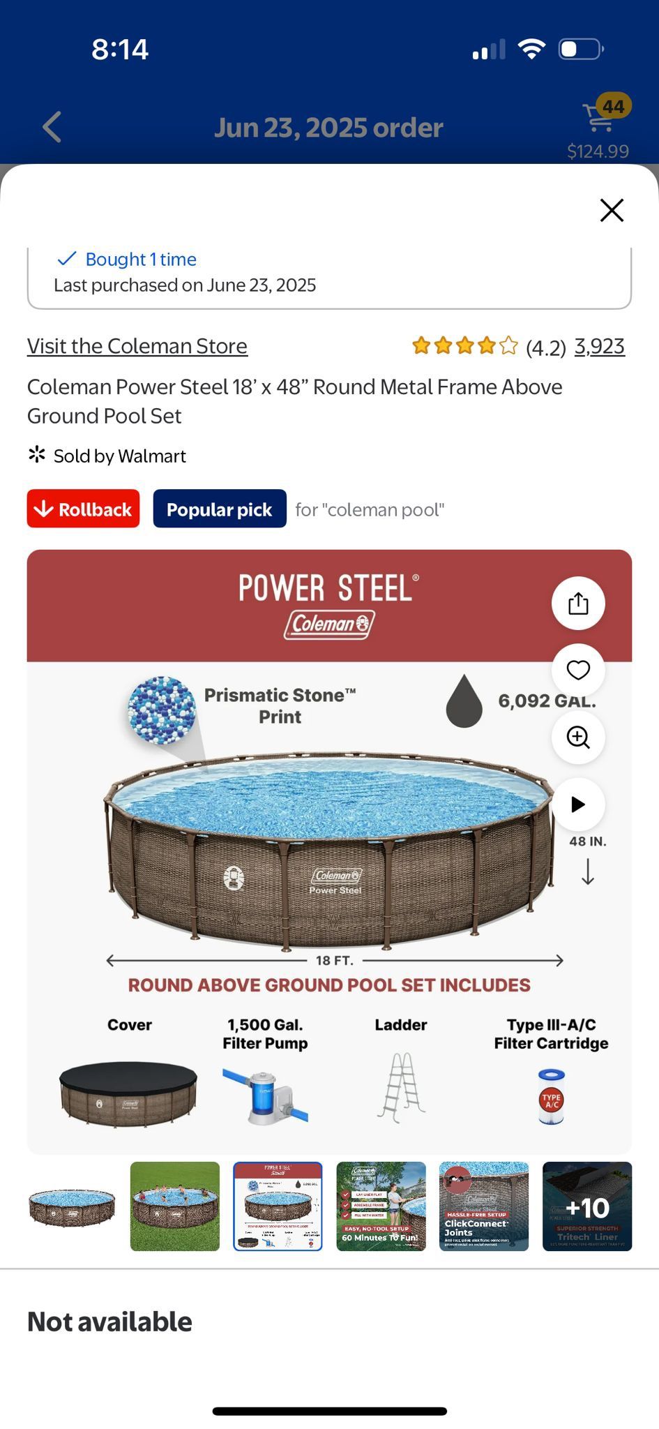 Coleman Power Steel Pool 18' X 48' Round 