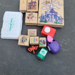 Wooden rubber stamp lot 4