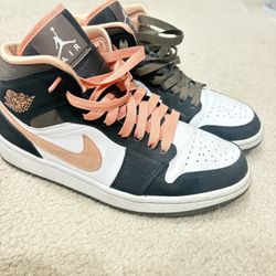 Jordan 1 Mid Peach Mocha (women’s)