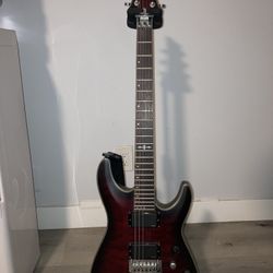 Used Schecter Guitar Research C1 Platinum trans red burst Solid Body