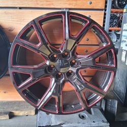 Used / Usados 22" REP68 6x139.7 Black Red Milled Wheels