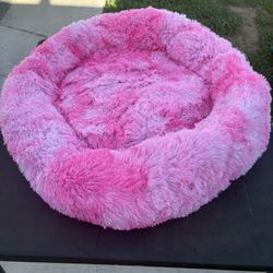 Calming Faux Fur Pet Bed for cats and dogs-Brand New Pink •Brown Or Grey