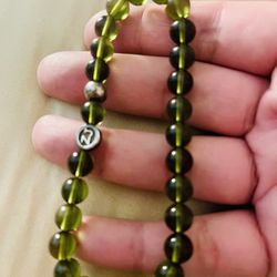 Genuine Moldavite Bracelet with Sterling Silver