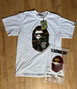 A Bathing Ape BAPE White Graphic Logo Ape Head Tee M Cotton Crew