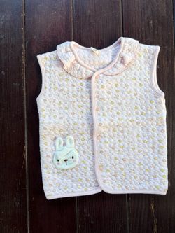 Boudie Quilted Floral Bunny Sleep Vest Size 80 or 9-12M