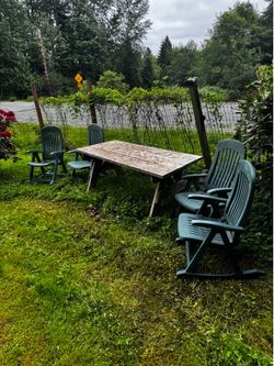 Wooden table  + 4 chairs