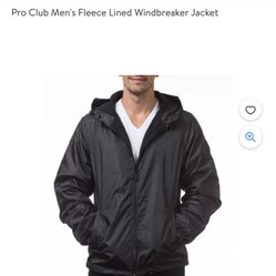 Pro Club Men's Fleece Lined Windbreaker Jacket New - $25