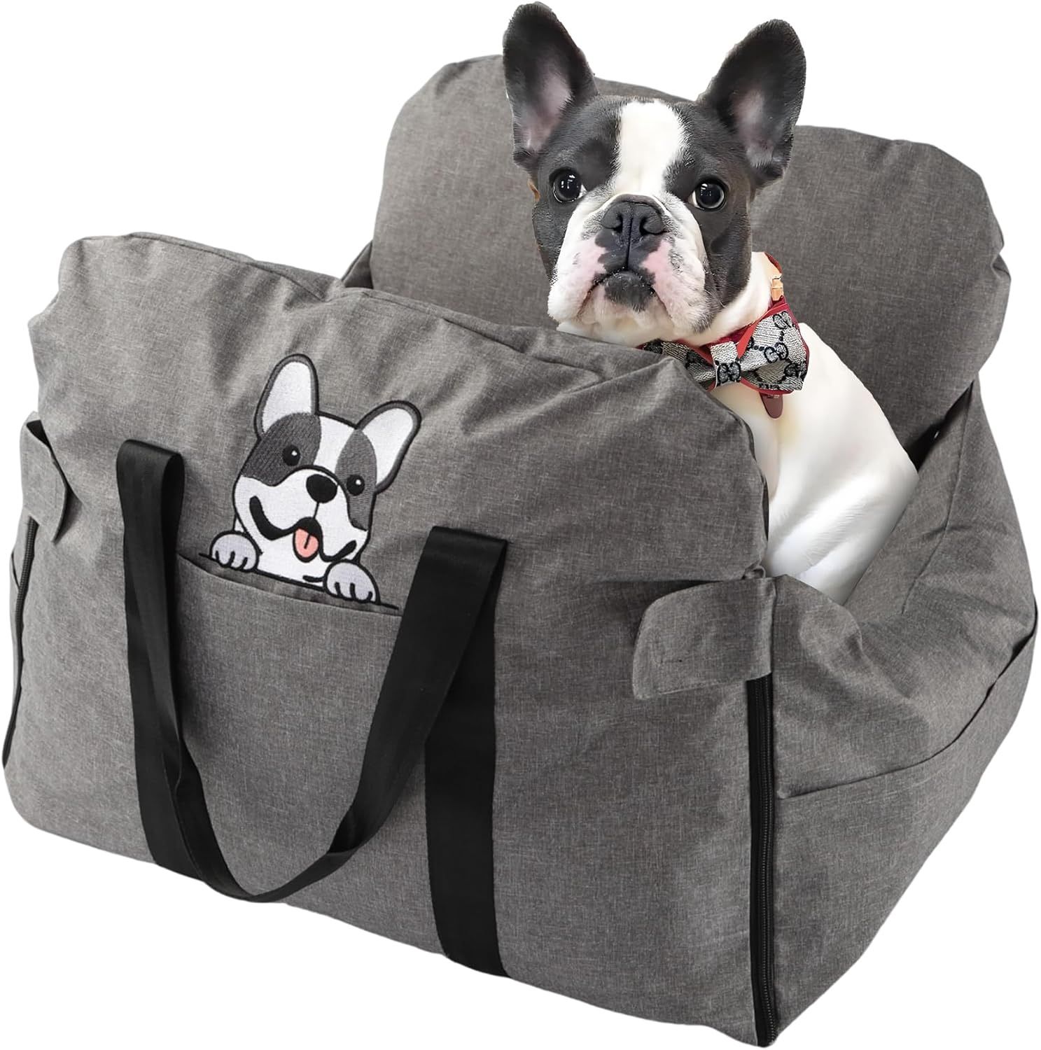 Dog Car Seat, Bed, Carrier for Small/Medium Dogs Up to 40 lbs. - Gray (NEW)