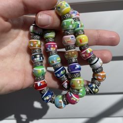 Art Glass Bead Multicolor Bracelets 