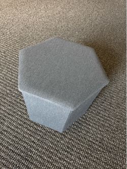 grey fabric storage stool (like new)