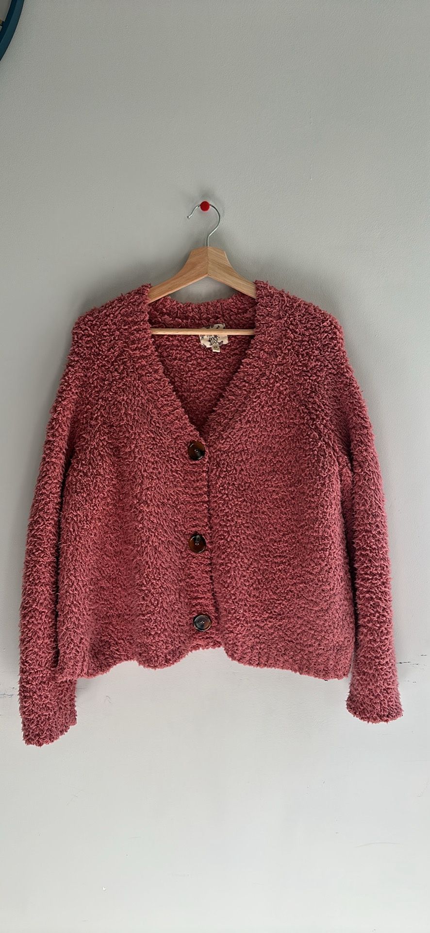 Soft Textured Rose Cardigan