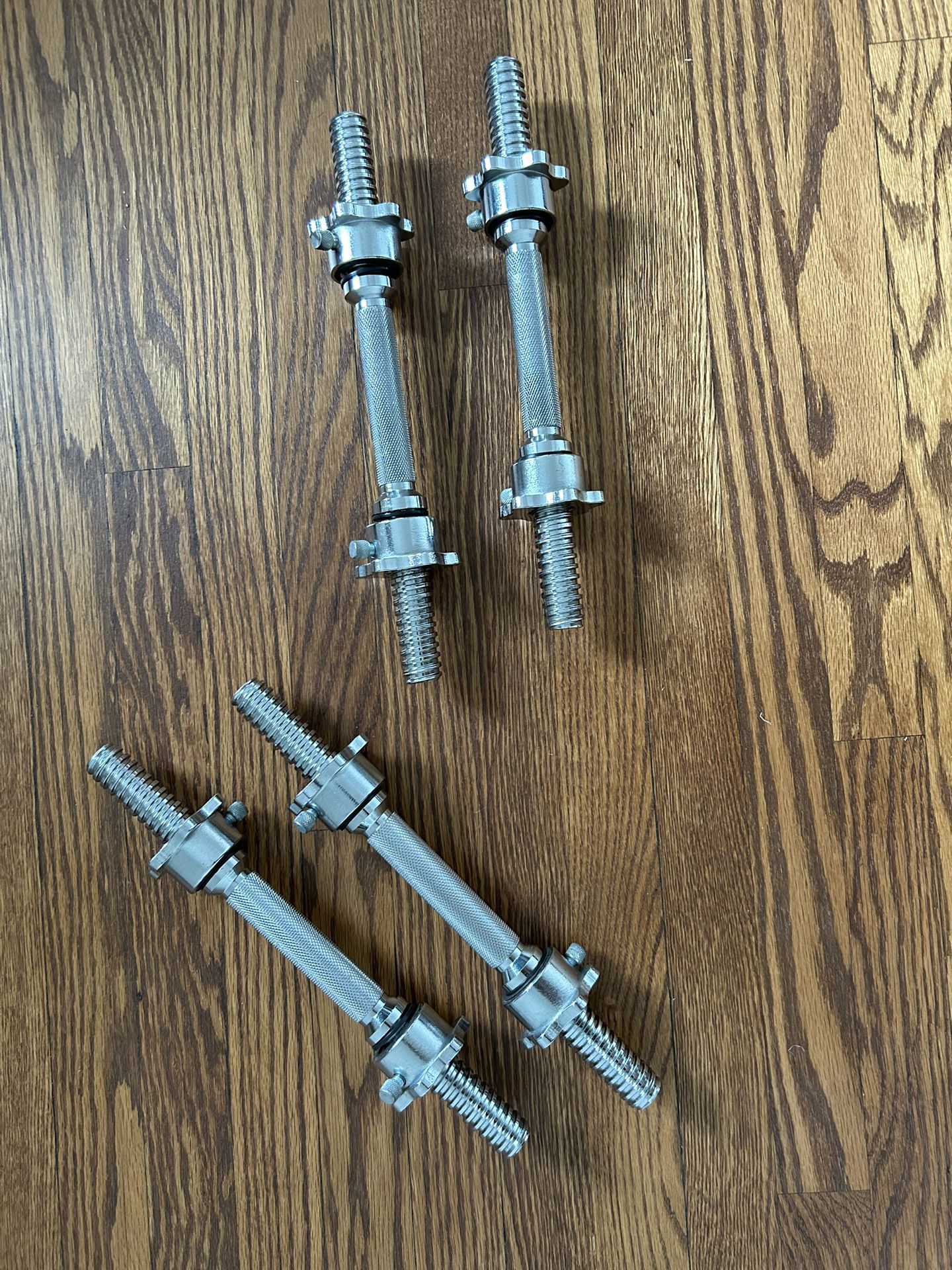 TWO 14”x1” Adjustable Dumbbell handles 