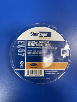 3/4" x 66' Shurtape EV 057C Electrical Tape - Blue for Easy Identification