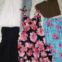 Women's Clothes Collection, Size M/L! Two Dresses, Two Skirts & Two Pants! Price For All!
