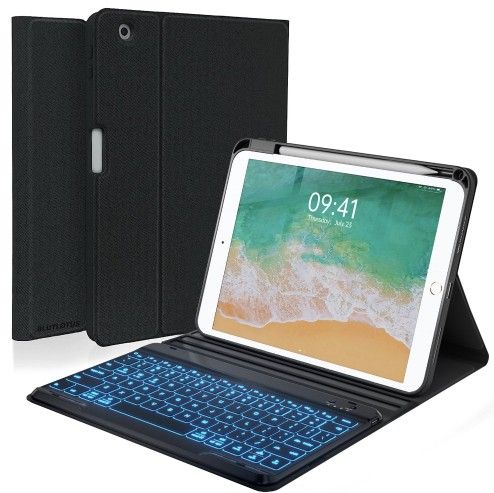 BLUTLOTUS Keyboard case for iPad 5th/6th Generation 2017/20189.7 Inch iPad Air 2 Case, Removable Wireless Backlit Detachable Keyboard, Folio Smart Cov