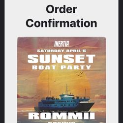 DJ YACHT BOAT RAVE  Two Tickets 