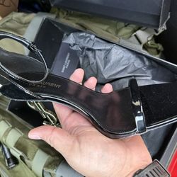 SAINT LAURENT OPYUM SANDALS IN PATENT LEATHER