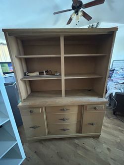 Vintage hutch cabinet / plate display / coffee bar