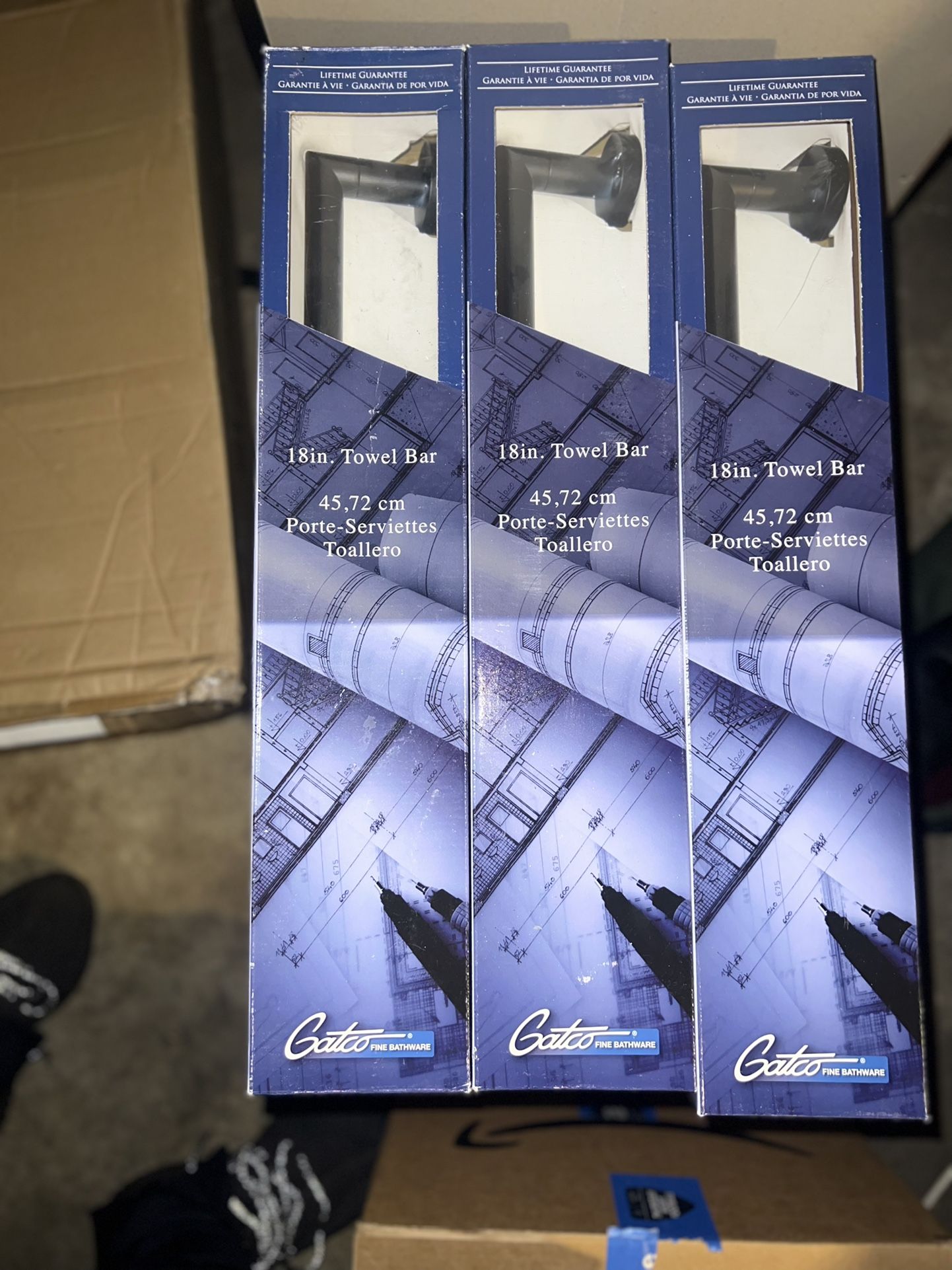 Gatco 4631 Glam 18" Towel Bar - Black