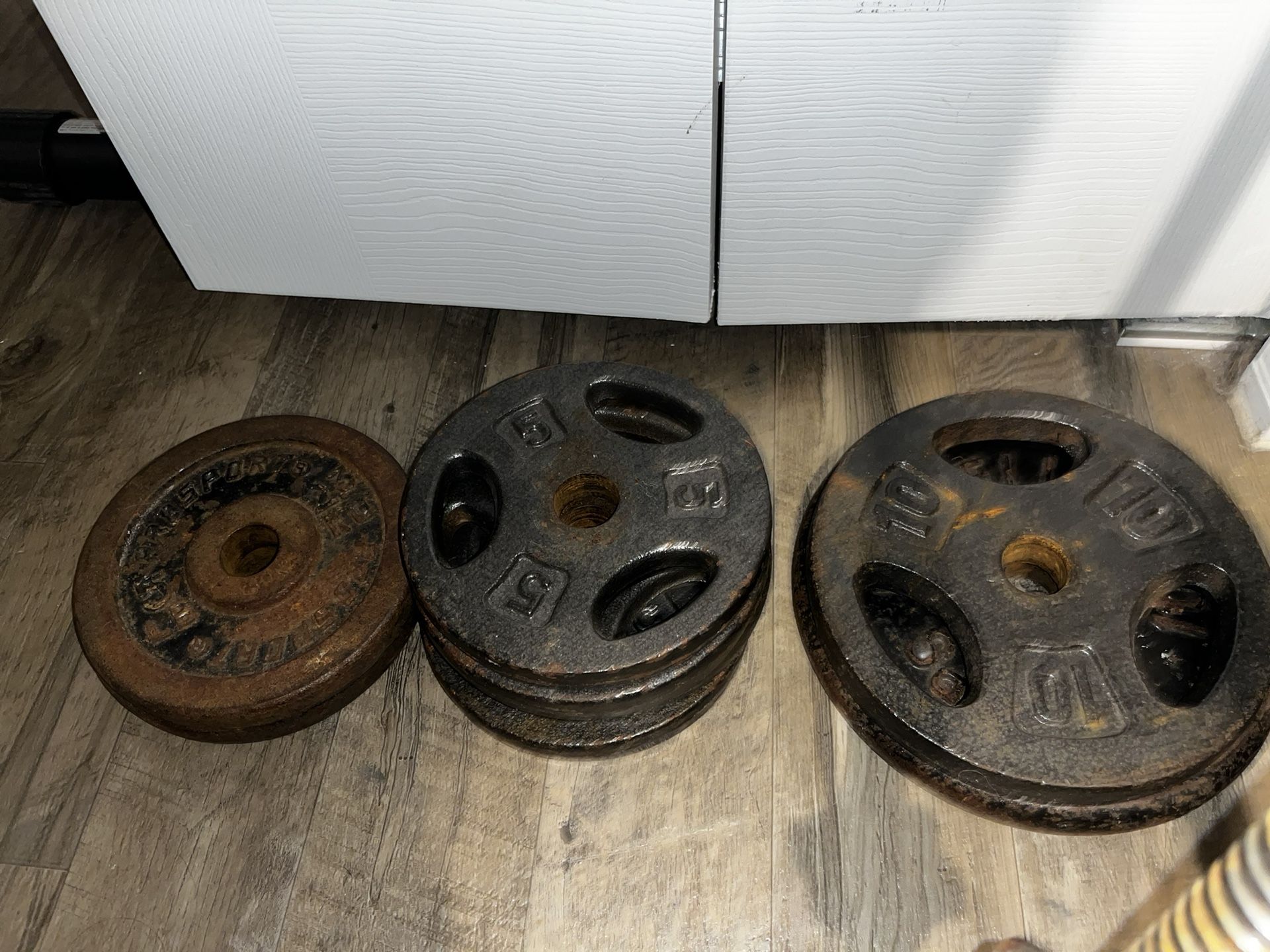 Weight Plates And Two Bars 
