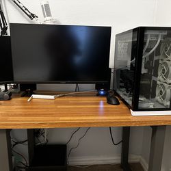 Wooden Desk With Cable Tray