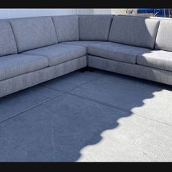 Modern Gray Sectional Sofa Couch