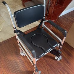 Fixtures Bathroom Safety SKU: DNFE3405 Part #: WFJ1225 Heavy Duty Shower Chair With Wheels(U-Shape Seat) 