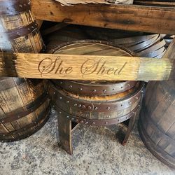 Bourbon Barrel Stave Engraved Hanging Signs