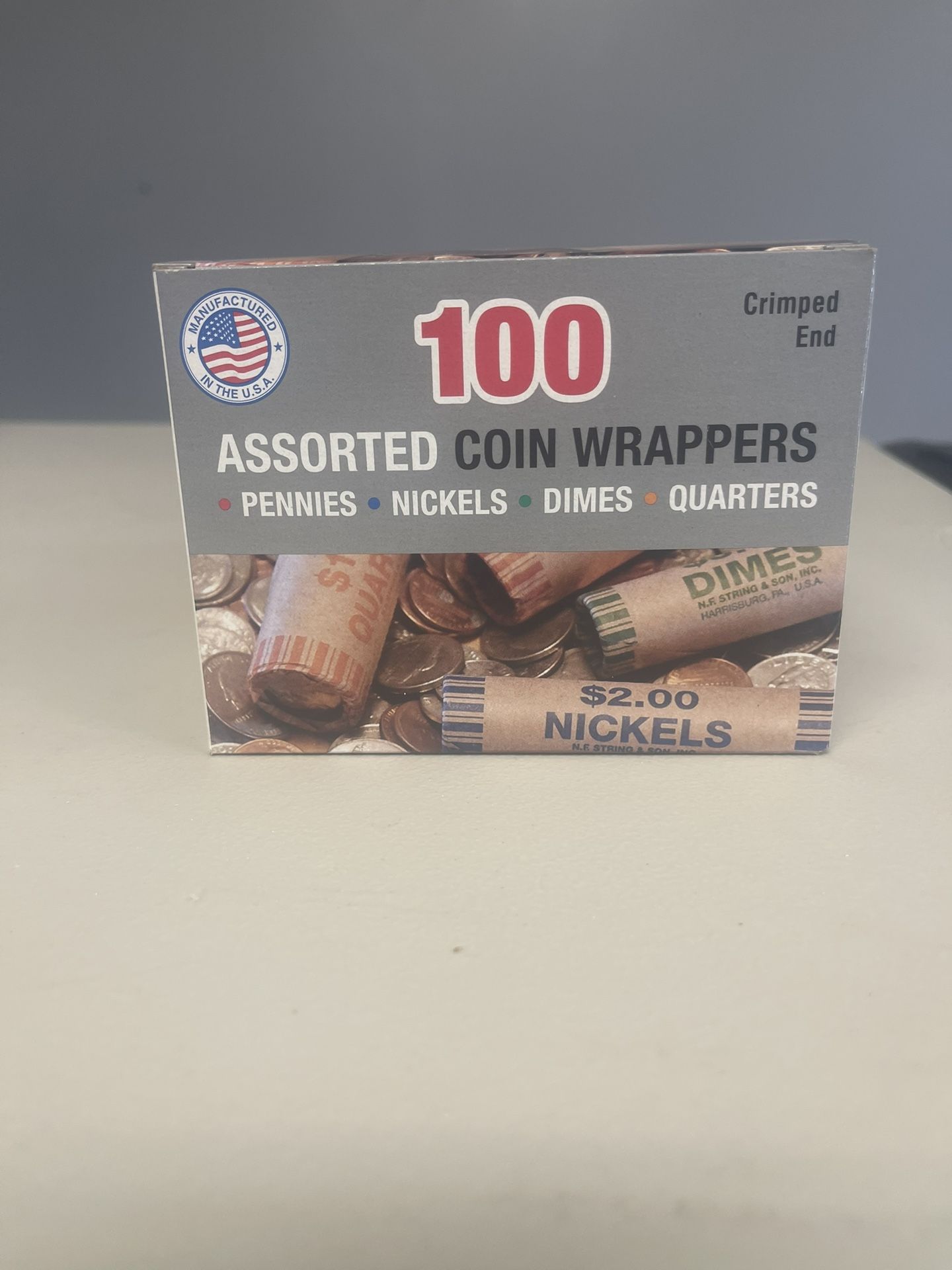 100 Assorted Crimped Coin Wrappers. 