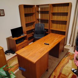 Office Desk, Book Shelves, File Cabinets