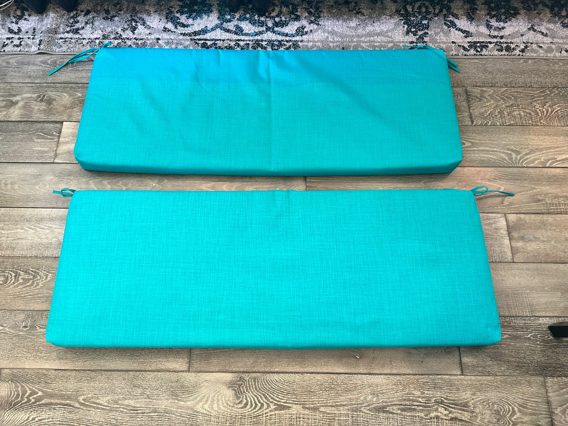 Turquoise Indoor / Outdoor Bench Cushions  - 54” x 20” (set of 2)