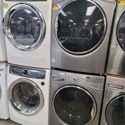 Whirlpool Front Loading Washer And Stackable Electric 220volt Dryer Set 