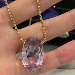 14K GOLD AMETHYST NECKLACE 