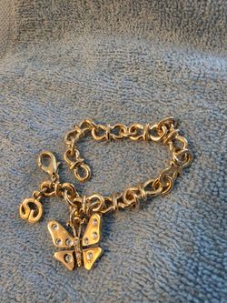 St. John gold tone vintage butterfly bracelet