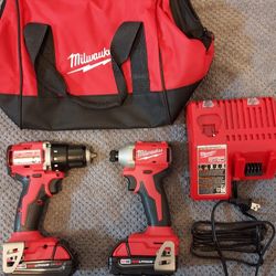 Milwaukee Impact 1/4" (16 MM) Milwaukee drill 1/2"  M18