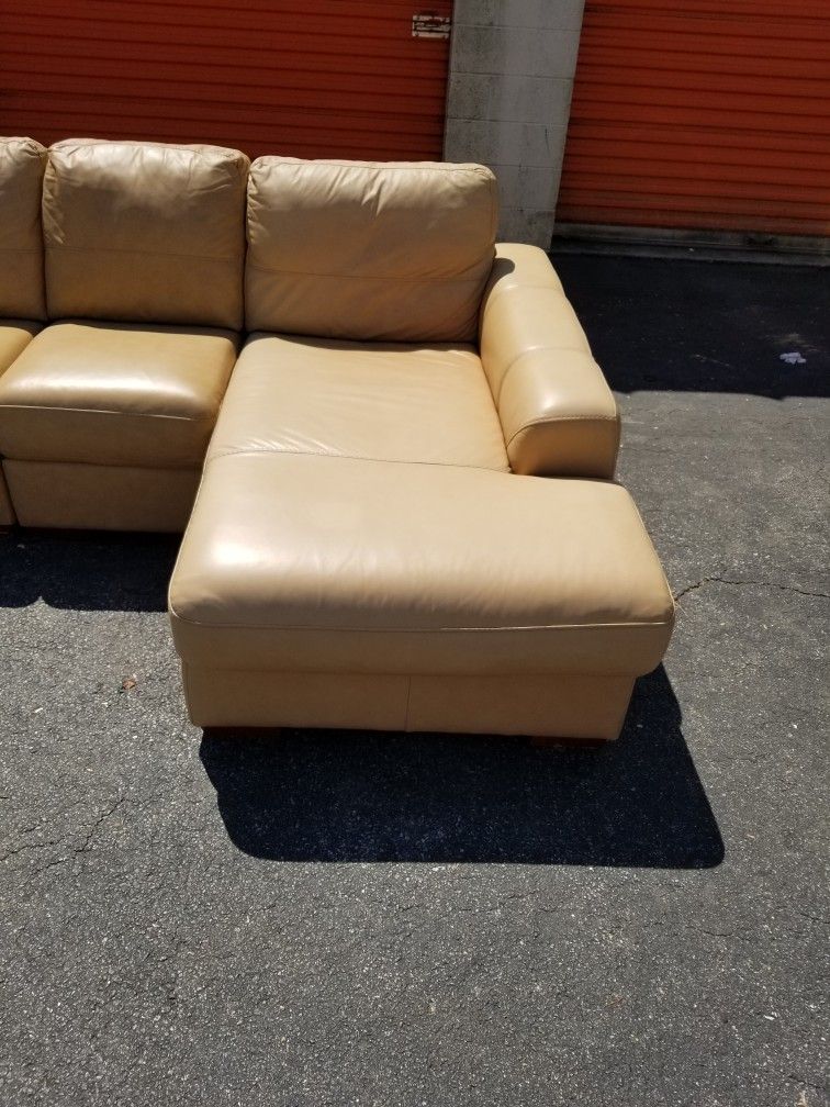 3pc Chateaux D'Ax Sofas Italian Leather Sectional