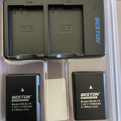 Battery’s + Charger for Nikon Cameras