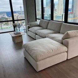 Plush Comfy Cloud Modular Sectional Sofa With Ottoman 