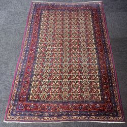Persian Antique 1910s Bidjar Hand Knotted Paisley Boteh Rug 5x7  342KPSI Natural Dye