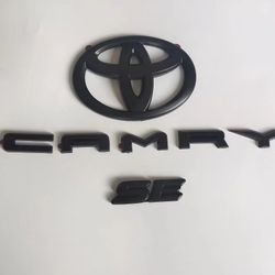 NEW 3PS 2018-2023 TOYOTA CAMRY SE Matte  Black EMBLEM OVERLAY KIT PT(contact info removed)1-02