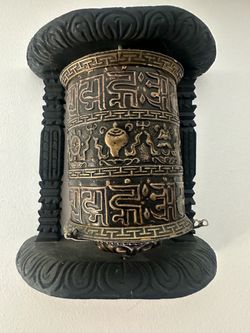 Handcrafted Tibetan Buddhist prayer wheel
