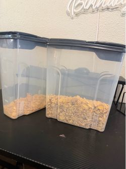 Set of 2 Plastic Cereal Storage Containers