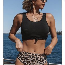 Brand New Bikini Leopard/Black small
