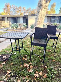 Wicker Patio Bar Table