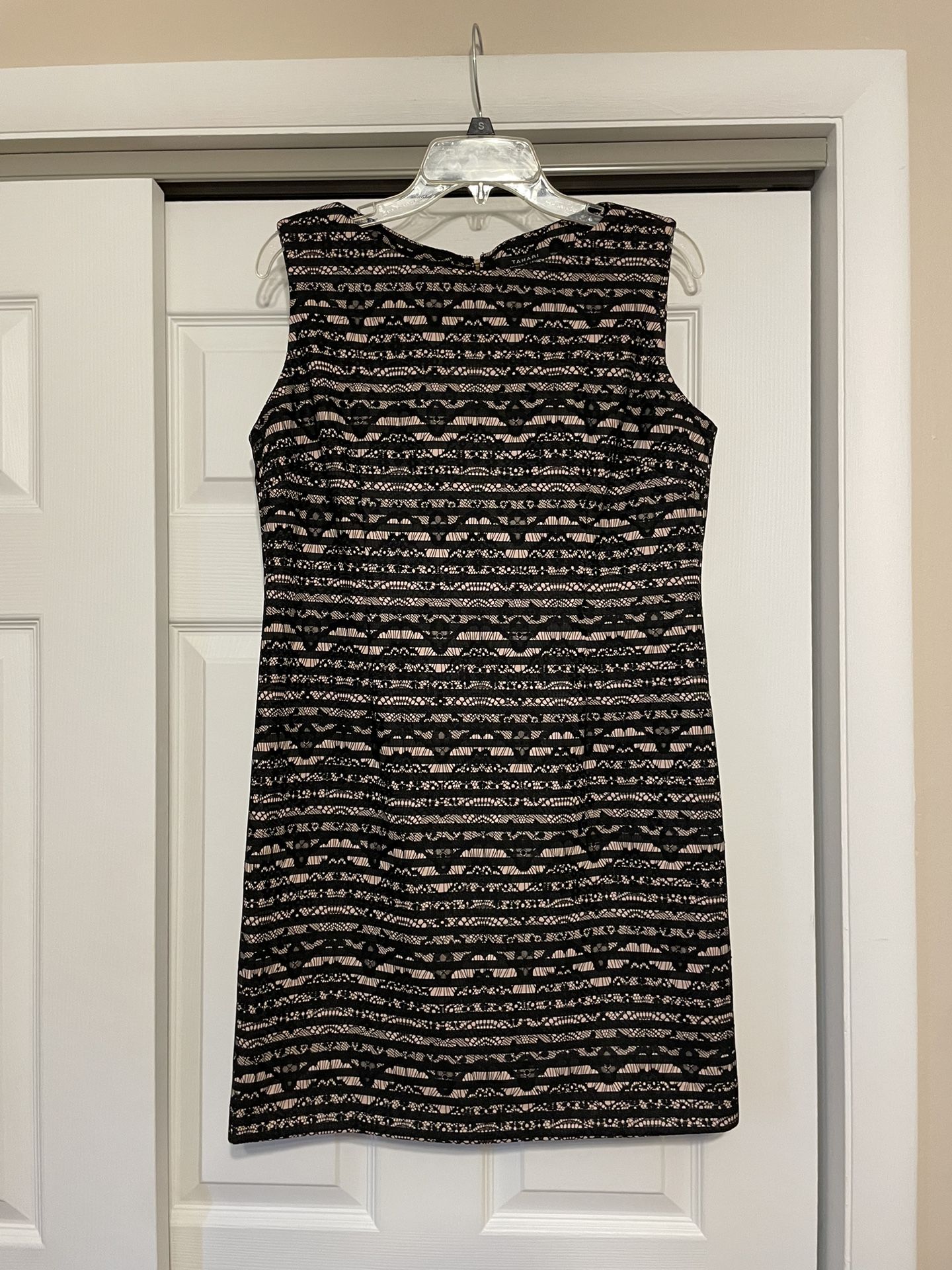 Tahari ASL Black & Beige Lace Dress - Size 12P