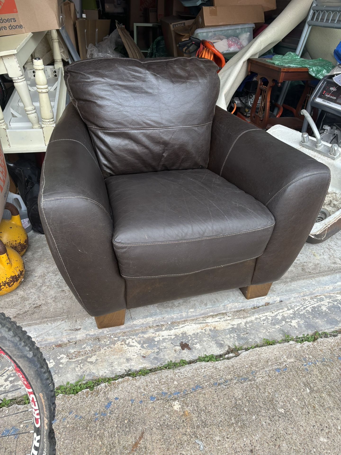 Italian Leather Couch And Chair