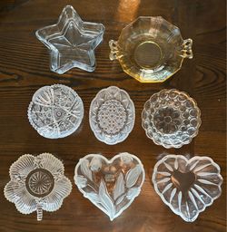 Romantic Jewel Glass Dish Trinket Tray Vintage